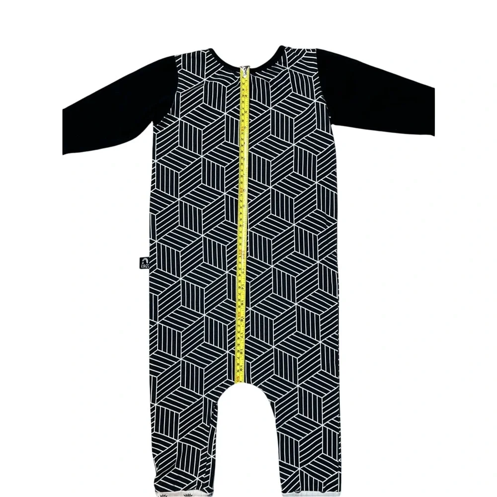 RAGS Retro Black‎ Striped Peace Stretchy Romper Hippie sz 3/4T